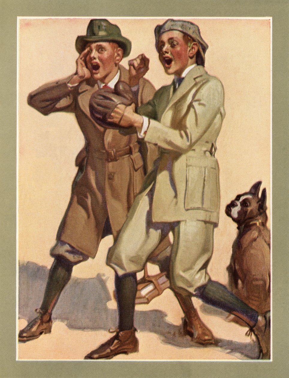 Jongens Spelen Straat Honkbal in de Jaren 1920 door American School