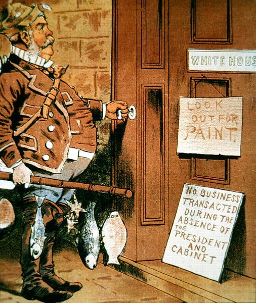 Cartoon van president Chester A. Arthur uit 