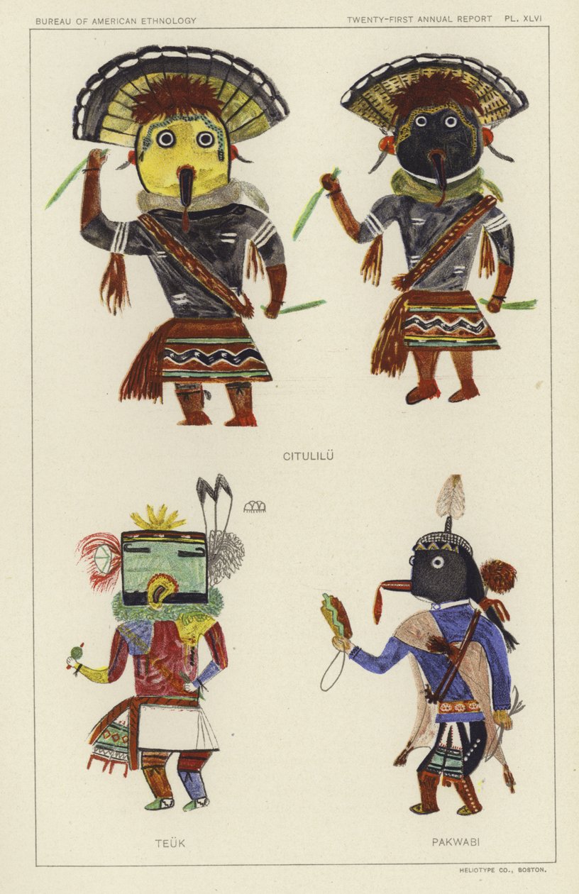 Citulilu, Teuk, Pakwabi (kleurenlitho) door American School
