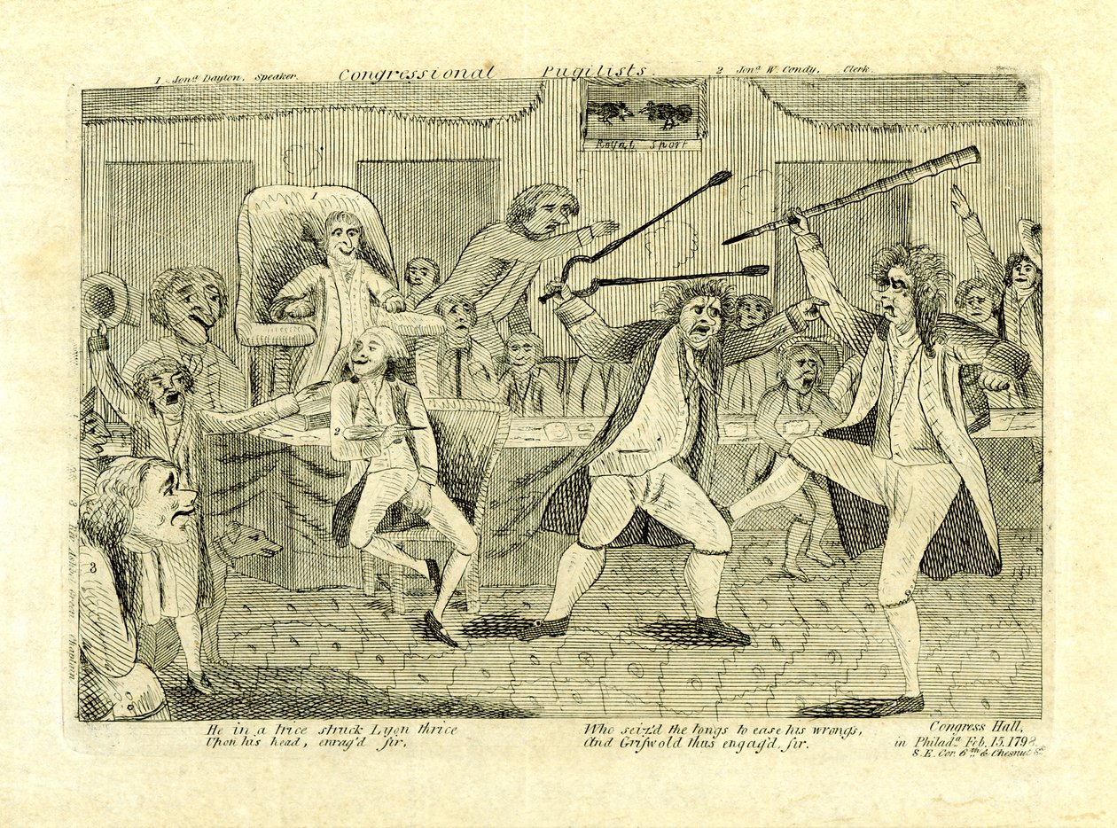 Congresvechters: Griswold en Lyon, in Congress Hall, Philadelphia, PA door American School