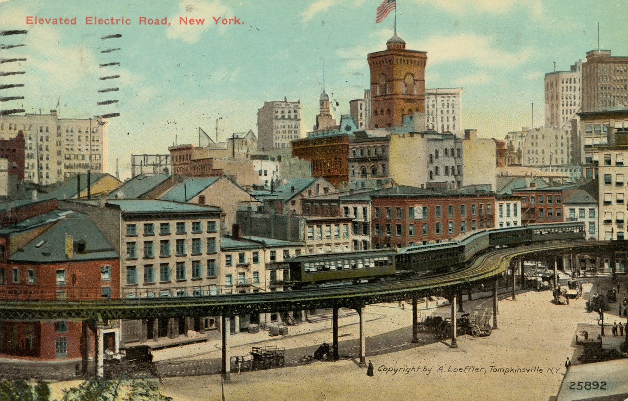 Verhoogde Elektrische Weg, New York, ca. 1900 door American School