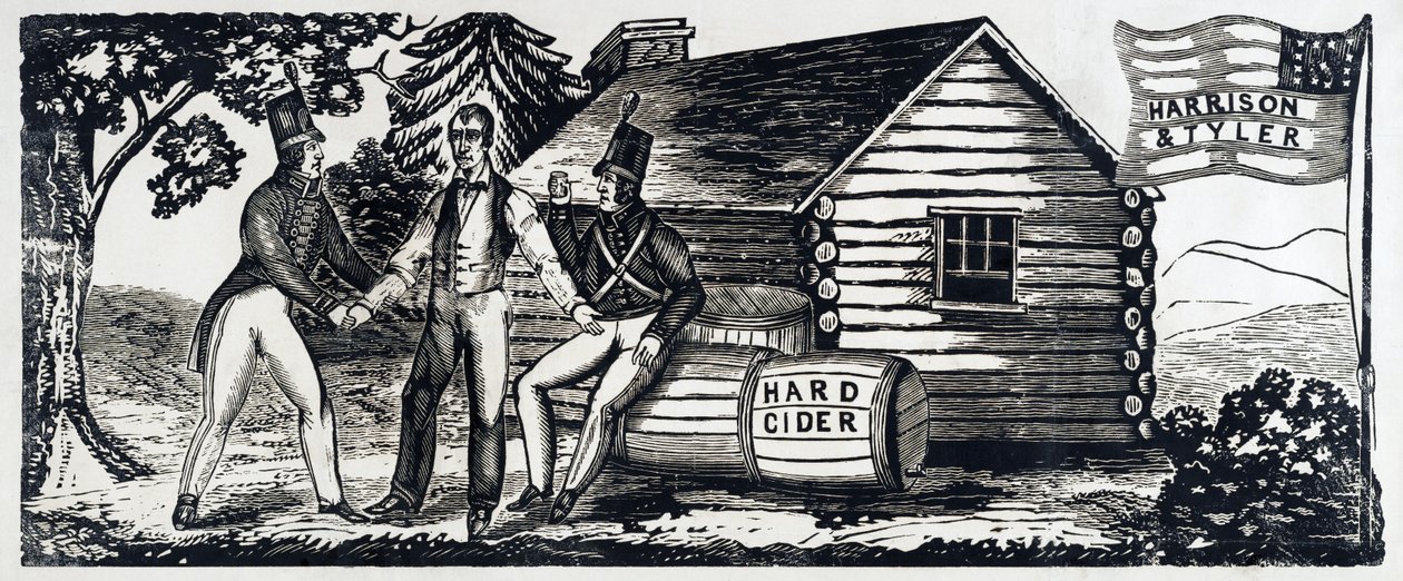 Embleem voor de Harrison & Tyler presidentiële campagne in 1840 door American School