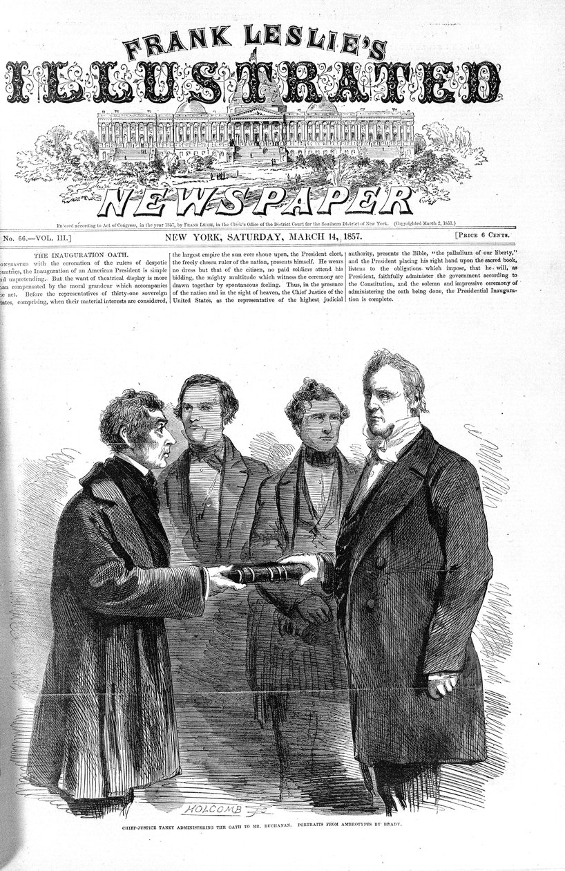 Voorpagina van Frank Leslies Illustrated Newspaper 14 maart 1857 door American School