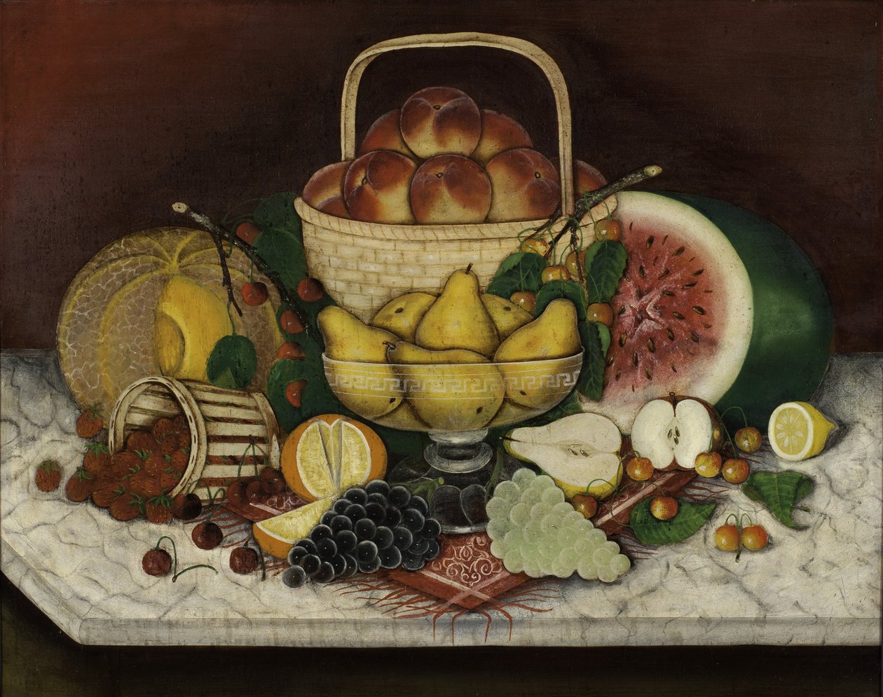 Fruit op Marmer, 1865 door American School