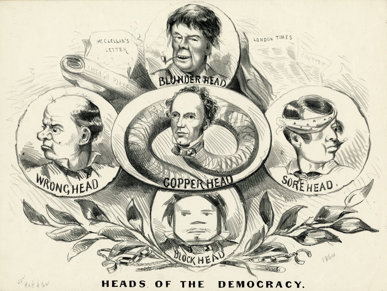 Hoofden van de democratie, 1864 door American School
