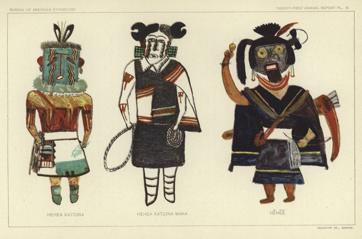 Hehea Katcina, Hehea Kastcina Mana, Hehee (litho kleur) door American School