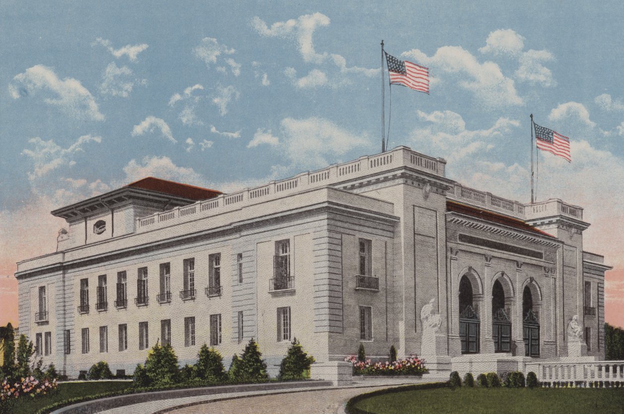 Internationale Unie van Amerikaanse Republieken, Washington DC (kleurenlitho) door American School
