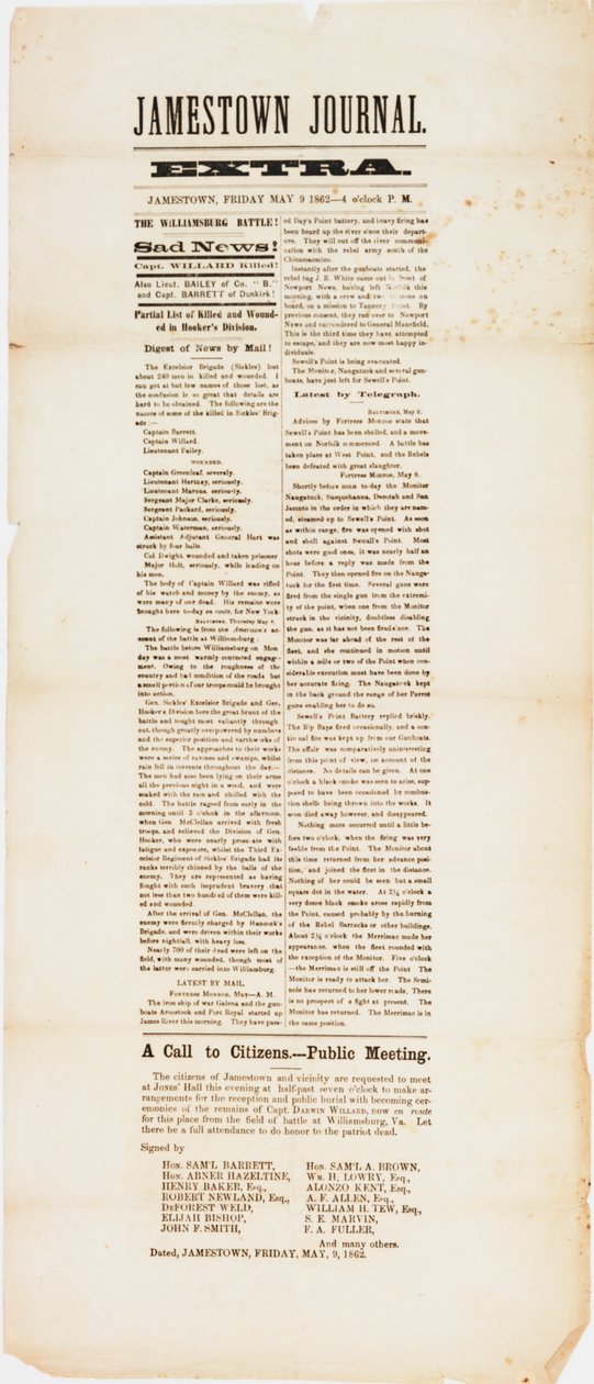 Jamestown journal extra, 9 mei 1862 door American School