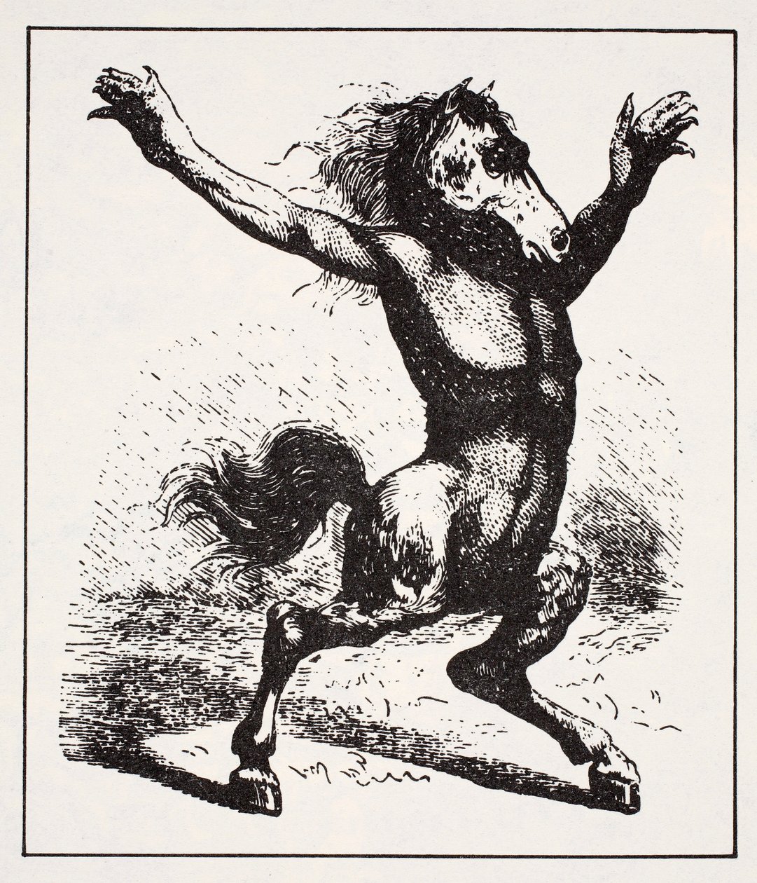 Kelpie Water Demon, uit The World Guide to Gnomes, Fairies, Elves and Other Little People door Thomas Keightley (1789-1872) gepubliceerd 1880 (ZW gravure) door American School