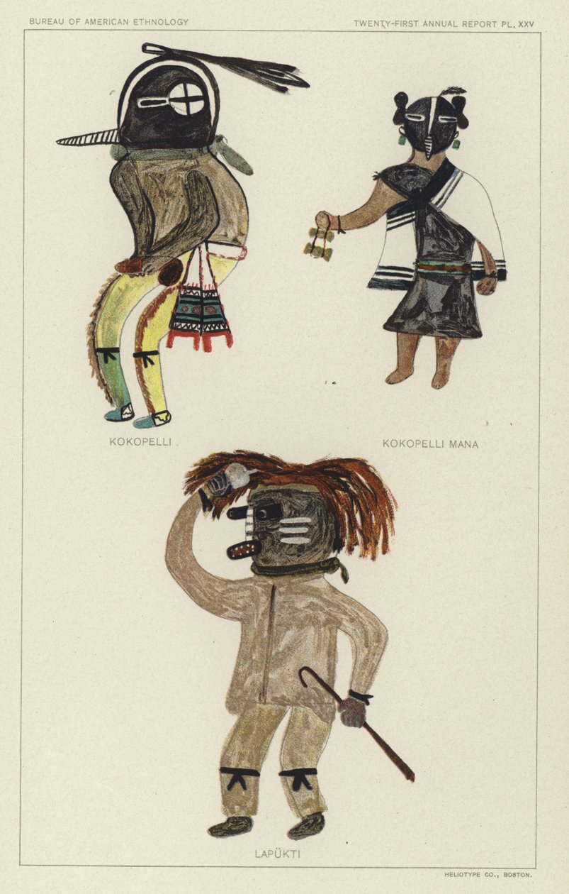 Kokopelli, Kokopelli Mana, Lapukti (kleurenlitho) door American School