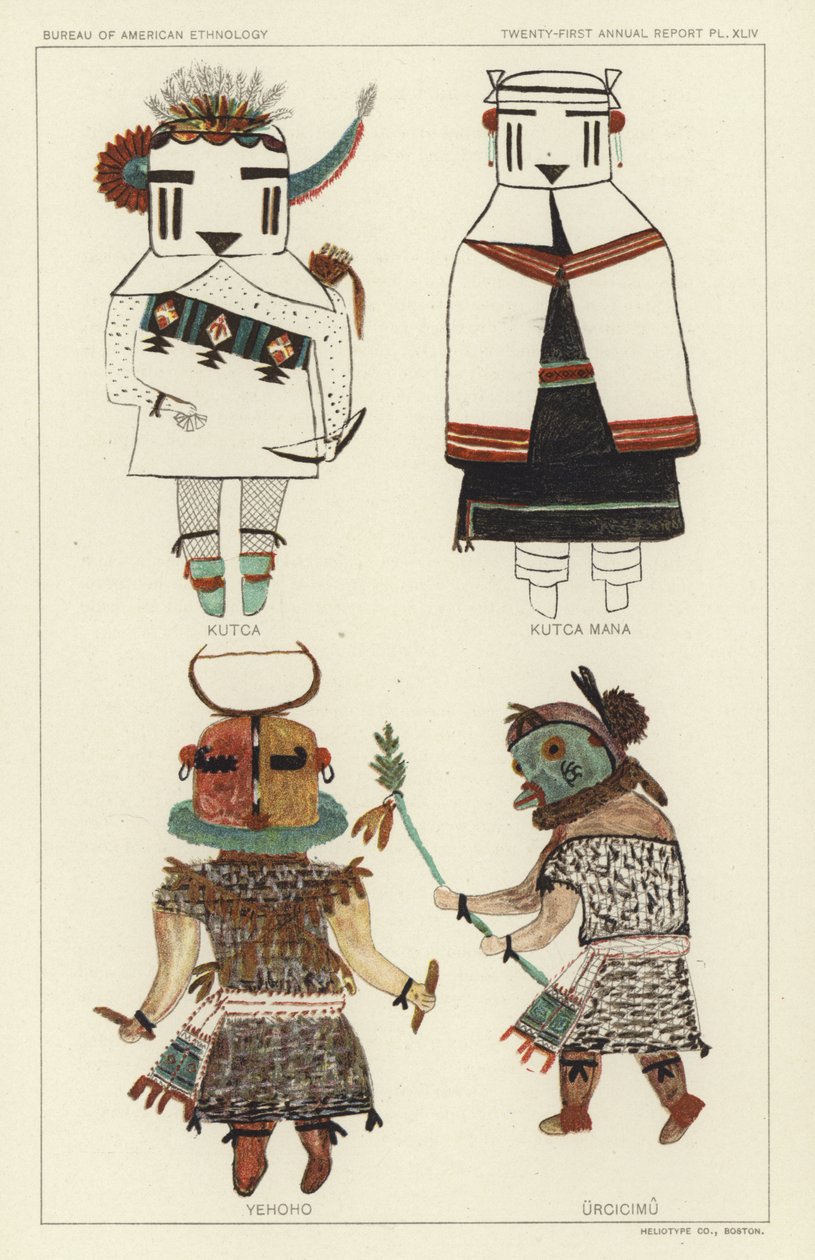 Kutca, Kutca Mana, Yehoho, Urcicimu (kleurenlitho) door American School