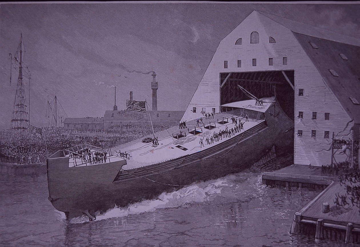 Lancering van USS Maine, acht jaar voordat het werd gezonken door American School