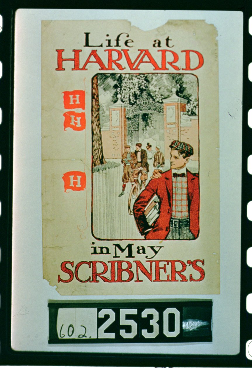 Leven aan Harvard, poster ter promotie van de mei-editie van Scribners Magazine door American School