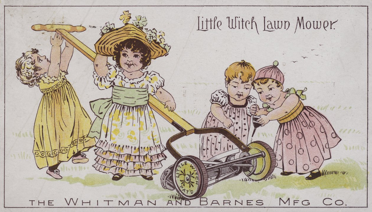 Kleine heks grasmaaier (chromolitho) door American School