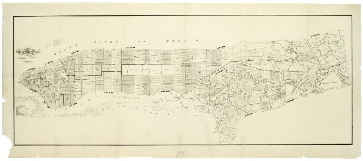 Kaart van de stad New York, gemaakt onder leiding van de Commissarissen van de Metropolitan Fire Department door American School