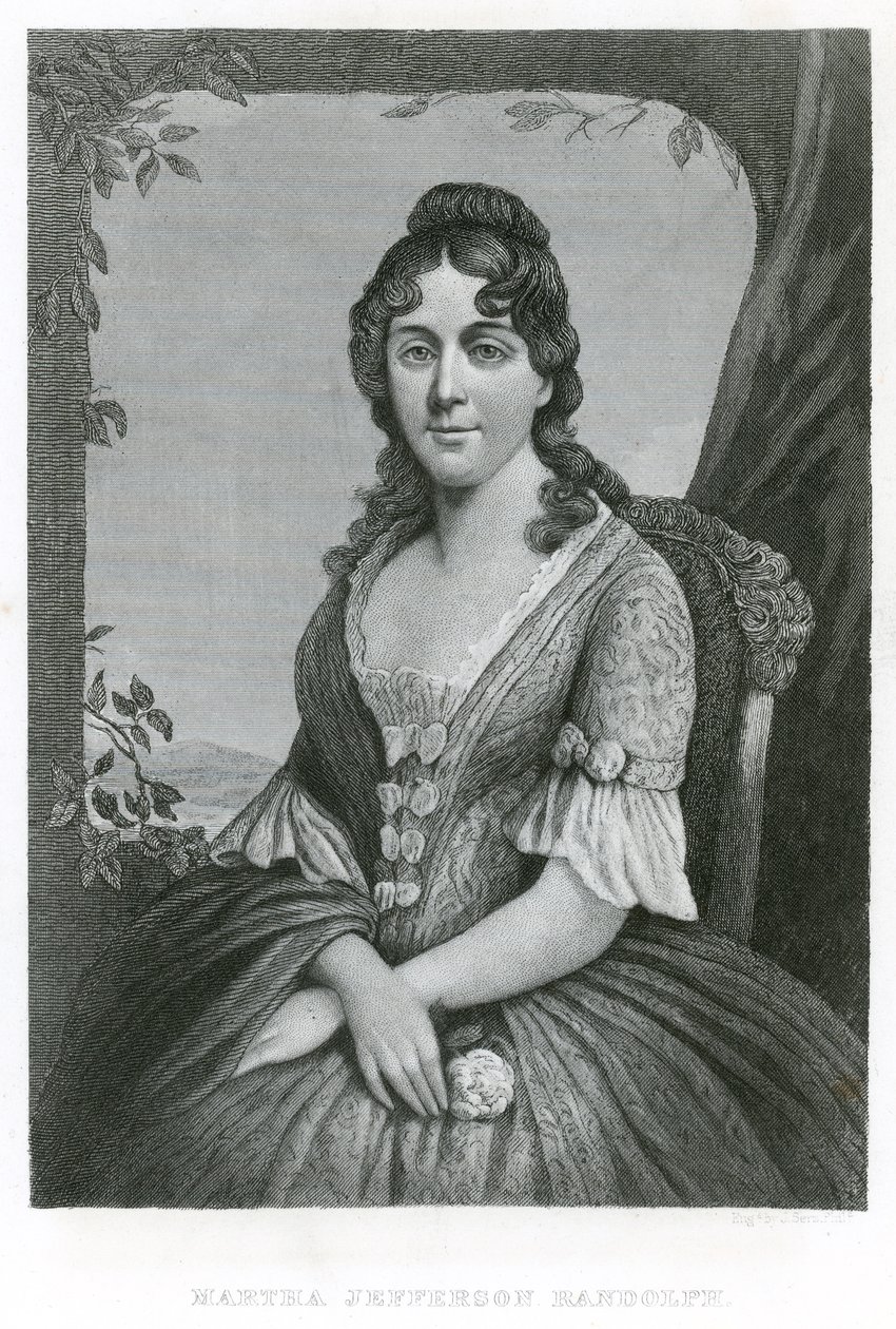 Martha Jefferson Randolph (gravure) door American School