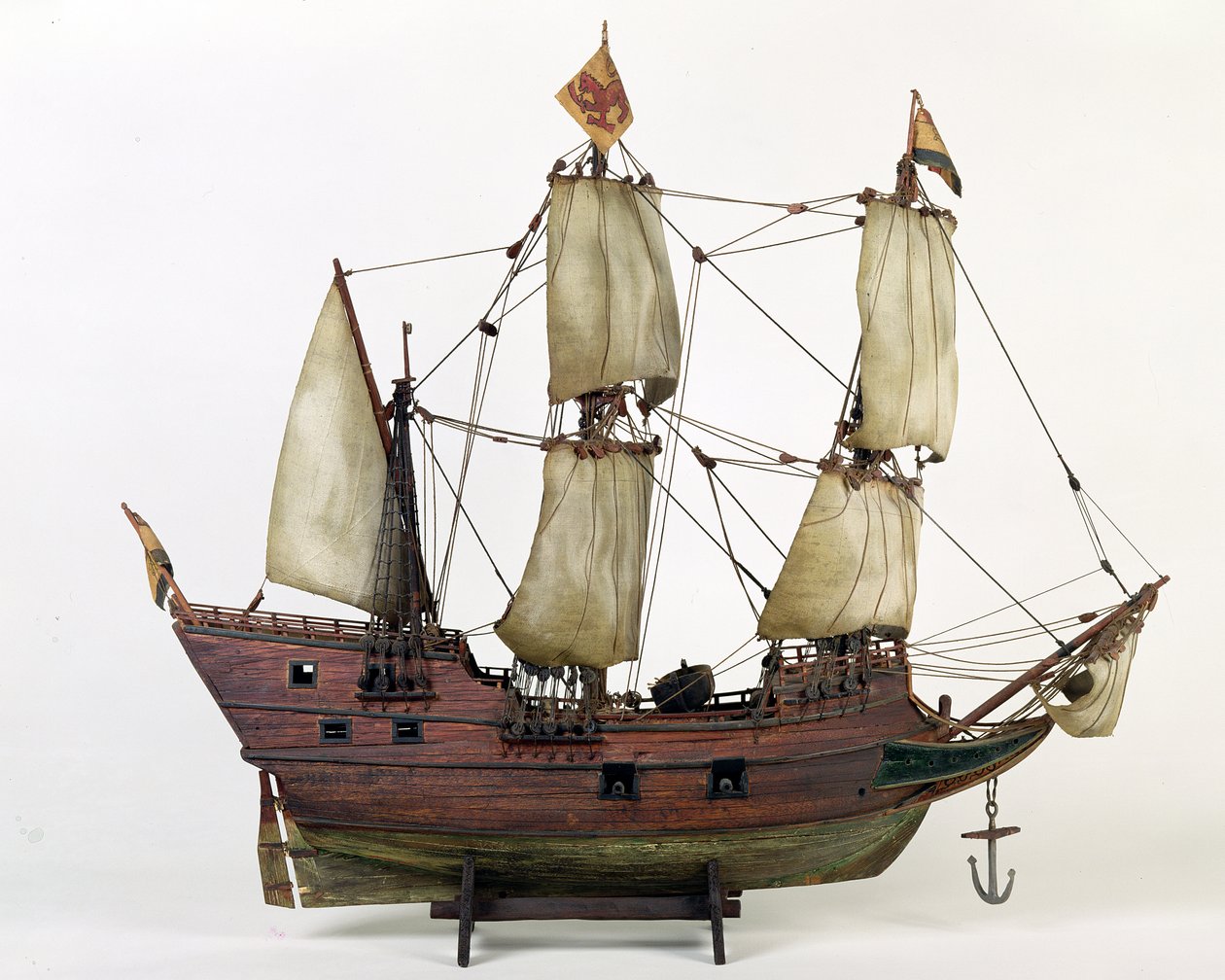 Model van de Halve Maan, Henry Hudsons Schip, 1825-1900 door American School