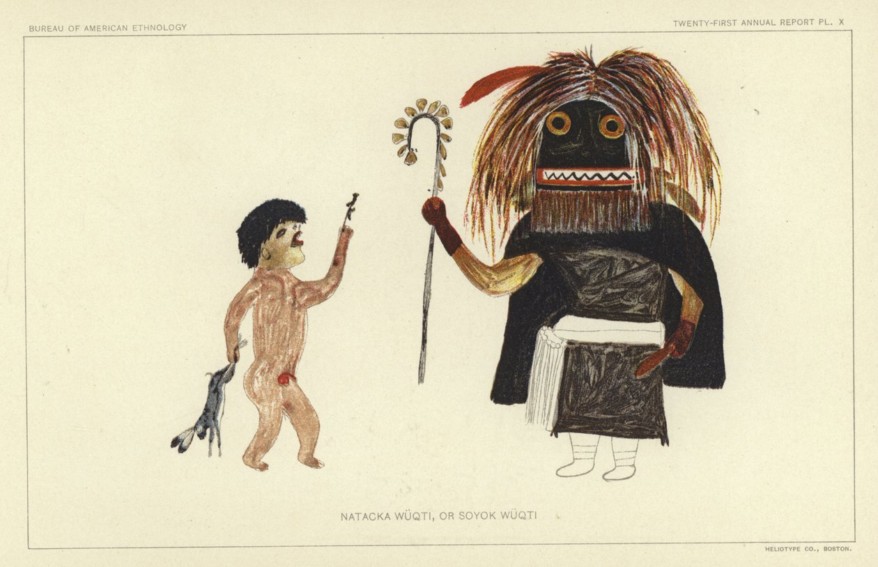 Natacka Quqti, of Soyok Wuqti (kleurenlitho) door American School