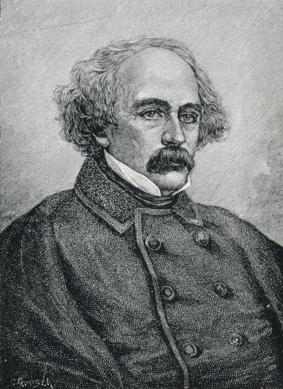 Nathaniel Hawthorne (1804-1864) Amerikaanse auteur door American School