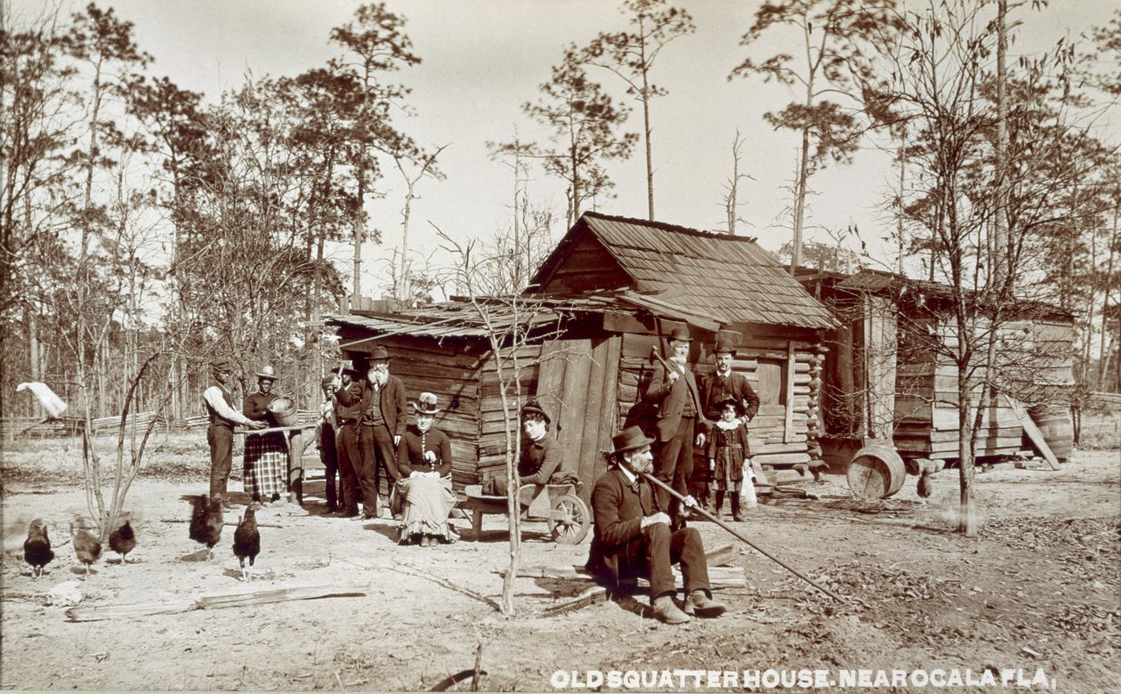 Oude krakershuis nabij Ocala, Florida, ca. 1880s door American School