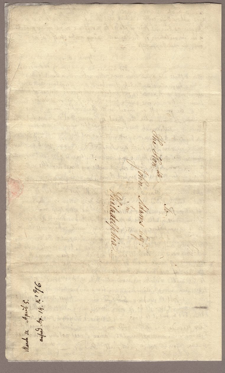 Pagina 4, Brief van Abigail Adams aan John Adams, 31 maart - 5 april 1776 door American School
