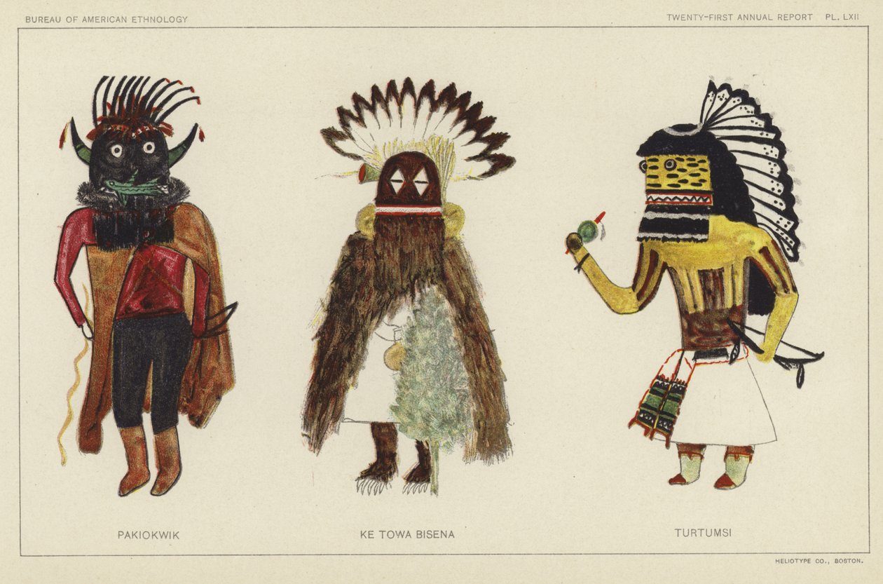 Pakiokwik, Ke Towa Bisena, Turtumsi (kleurenlitho) door American School