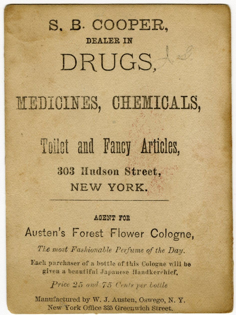 Geparfumeerd met Austens Forest Flower Cologne; S.B, Cooper, Handelaar in Drugs? door American School