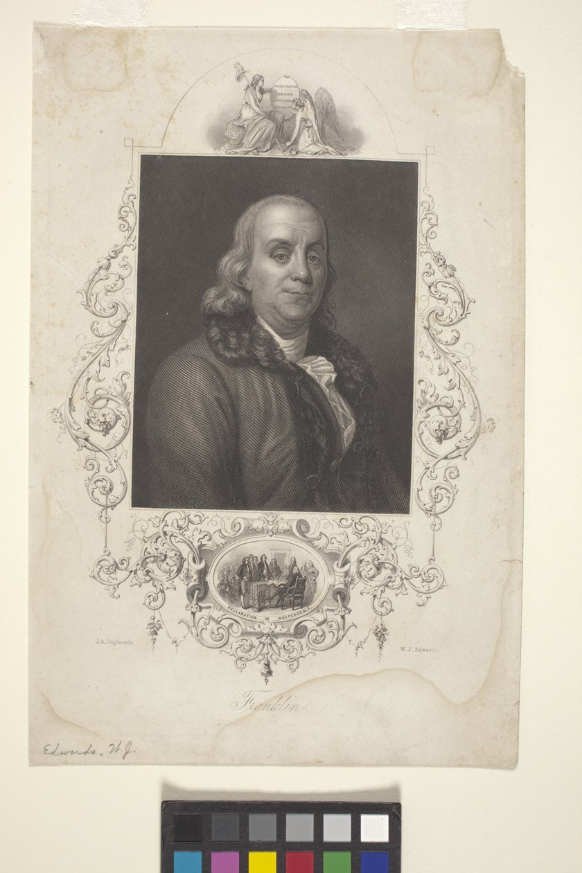 Portret van Benjamin Franklin door American School