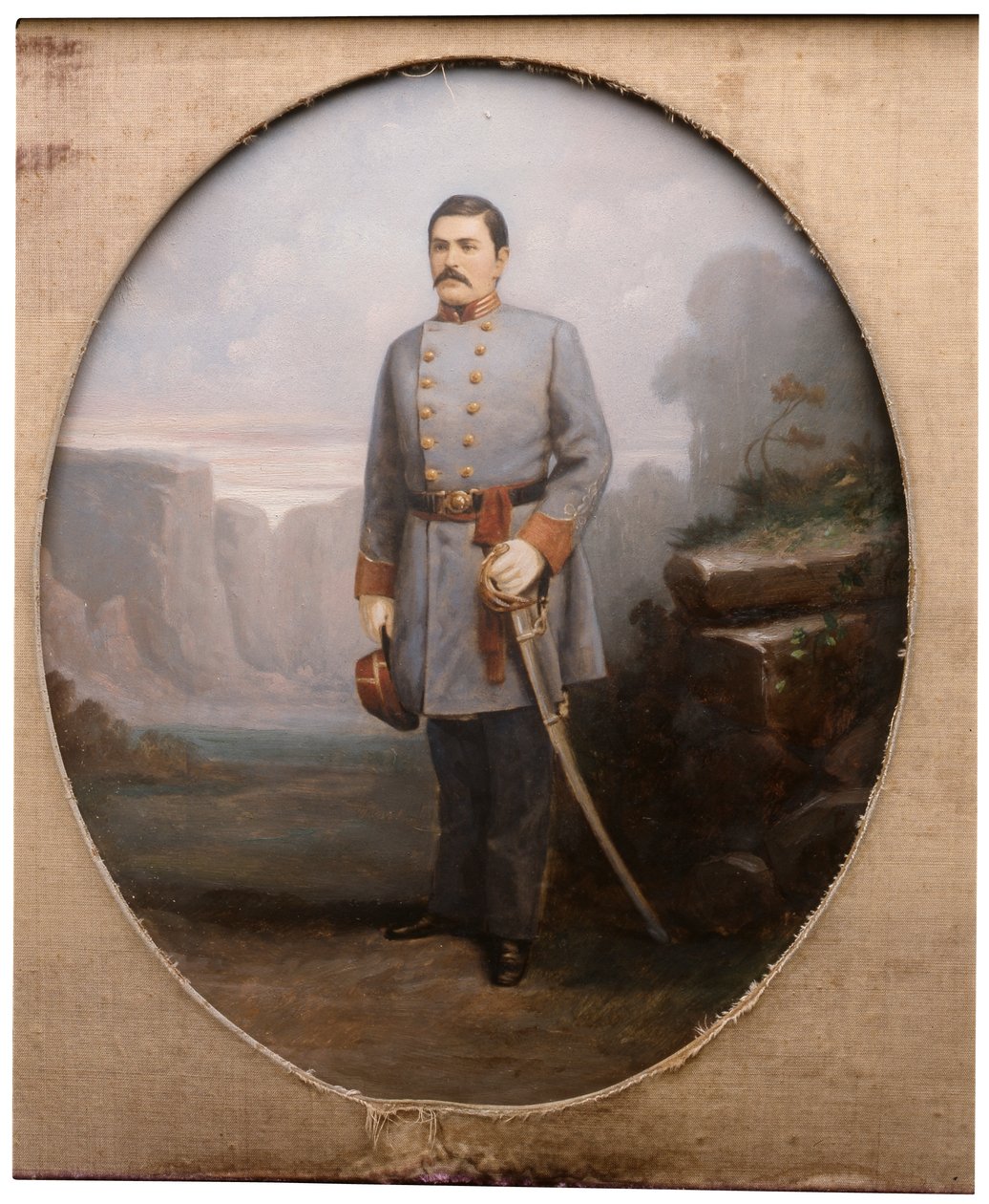 Portret van majoor William Preston (olieverf op doek) door American School