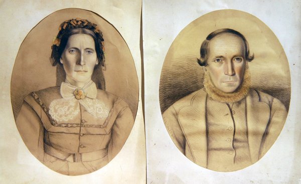 Portret van een echtpaar, ca. 1880 door American School