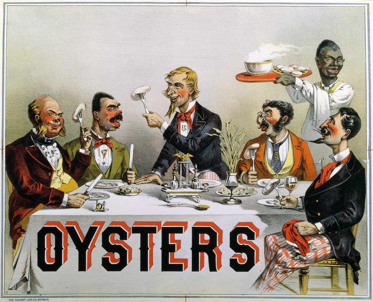 Poster die Oesters adverteert door American School
