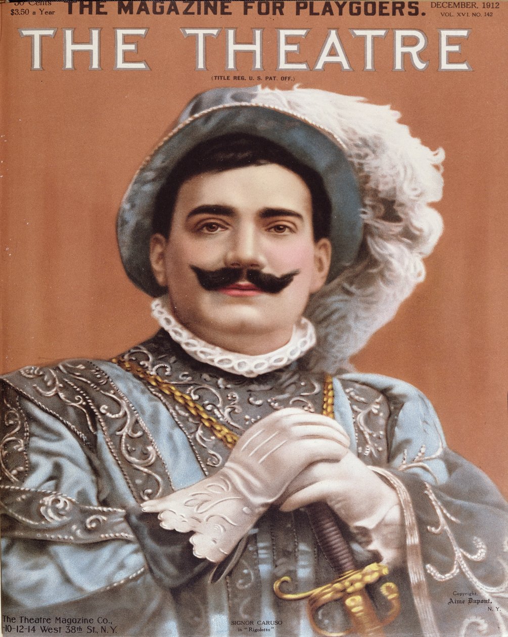 Poster met Enrico Caruso (1873-1921) als Rigoletto, 1912 door American School