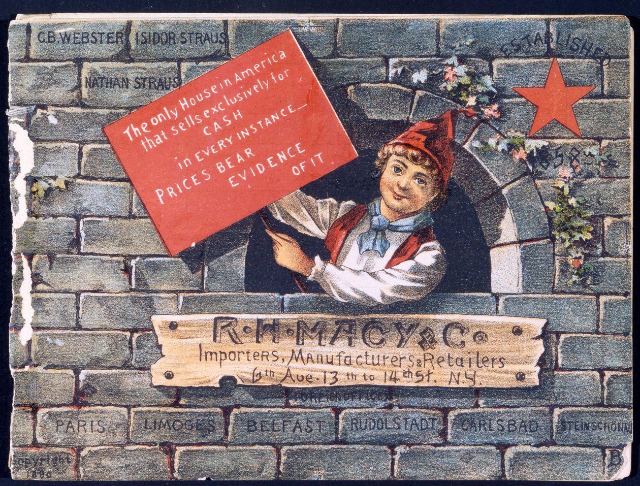 R.H. Macy & Co. Importeurs, Fabrikanten & Detailhandelaren [catalogus vooromslag], 1890 door American School