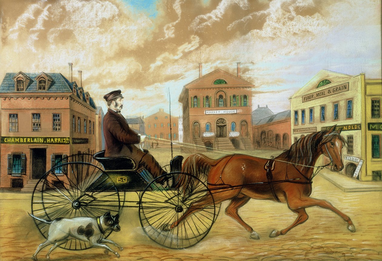 Samuel Chamberlain op de markt, Salem door American School