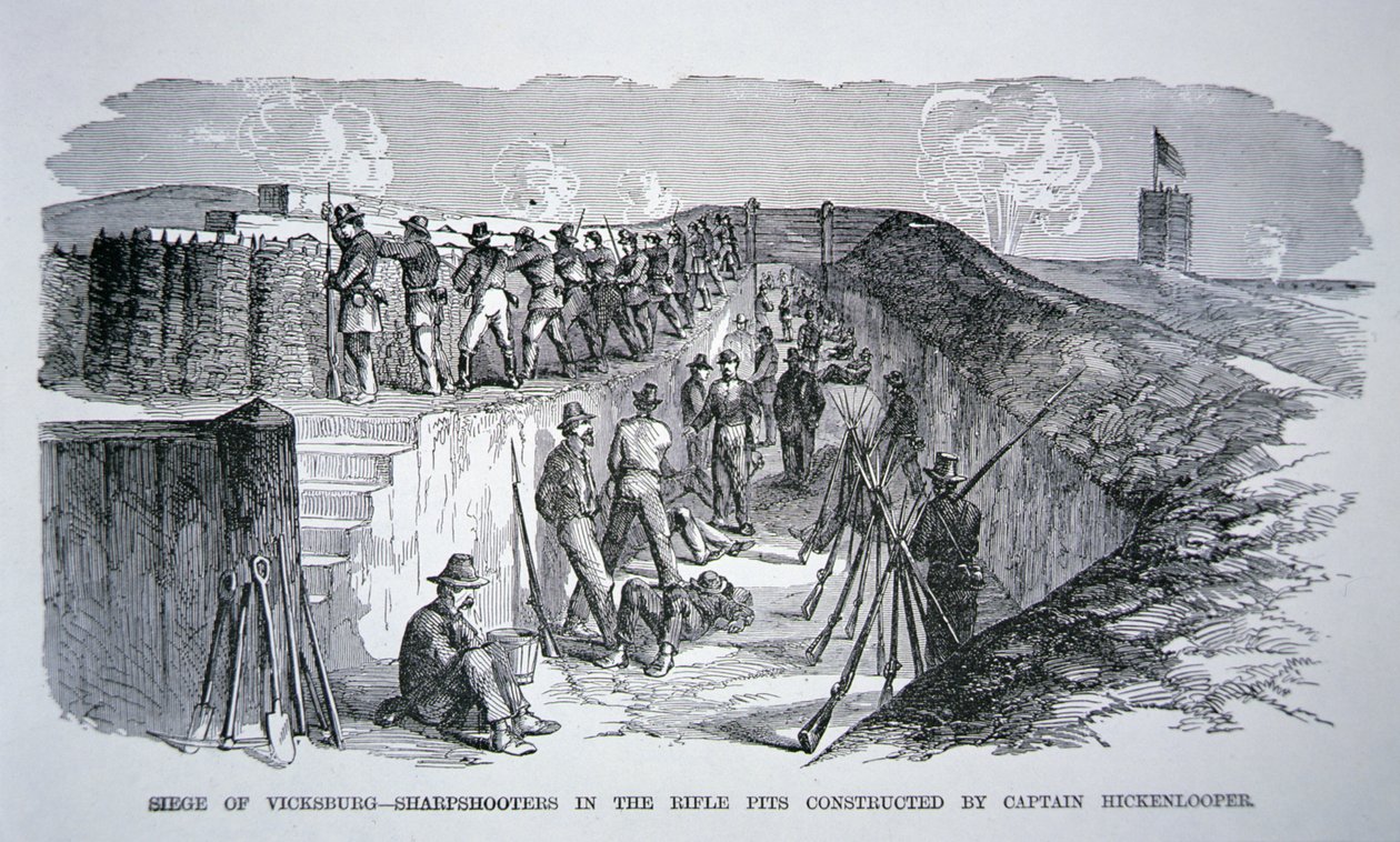 Belegering van Vicksburg - Scherpschutters in de schuttersputten gebouwd door generaal Hickenlooper door American School