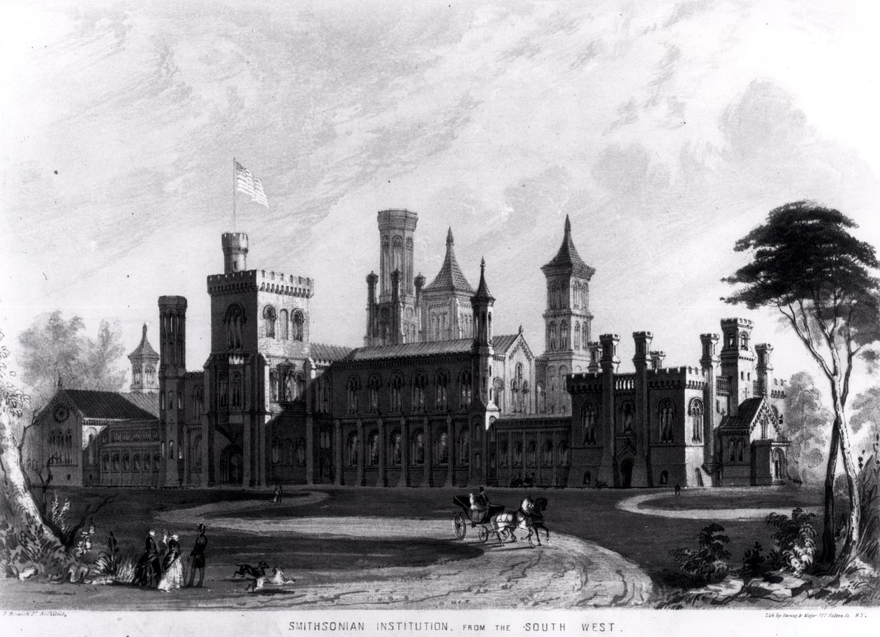 Smithsonian Institution vanuit het zuidwesten, uit 