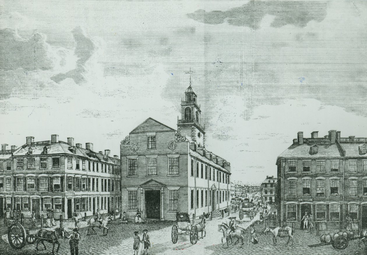 Zuidwestelijke Aanblik van Het Oude Staatshuis, Boston, 1881 door American School