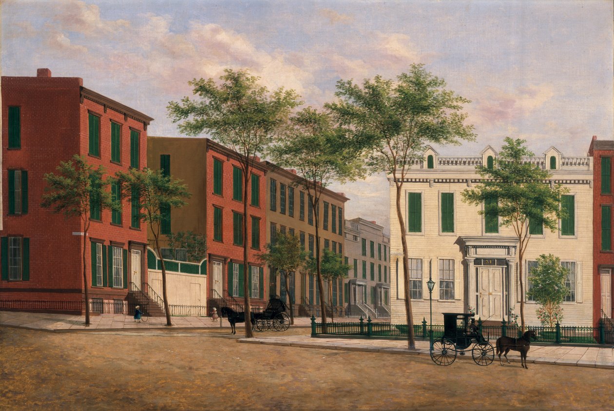 Straat in Brooklyn, 1880-90 door American School