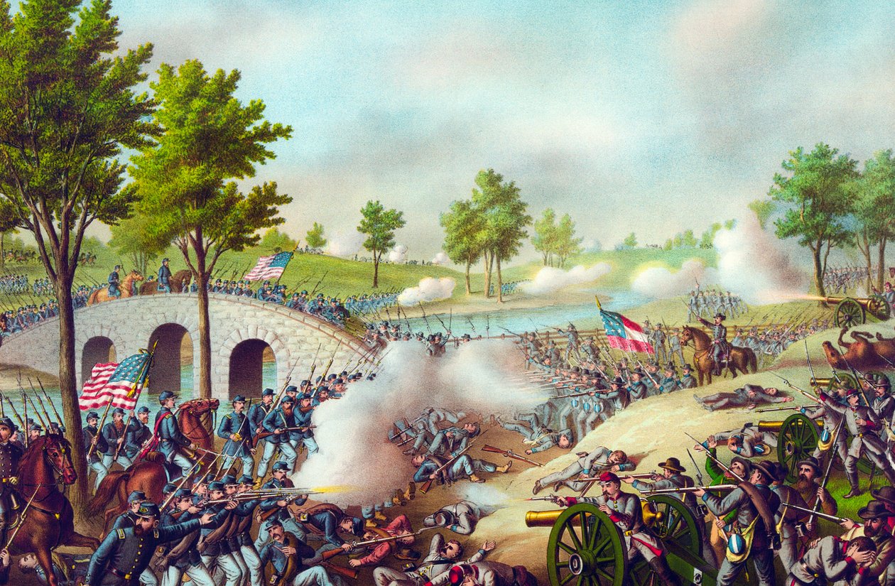 De Slag bij Antietam, 1862 door American School
