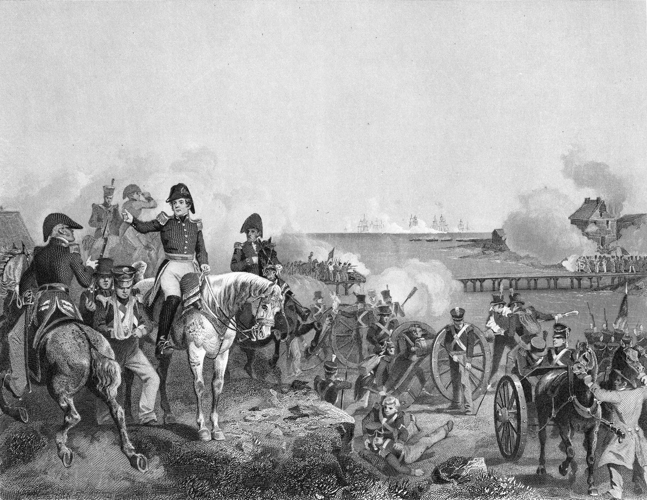 De Slag bij Plattsburgh in 1814 door American School