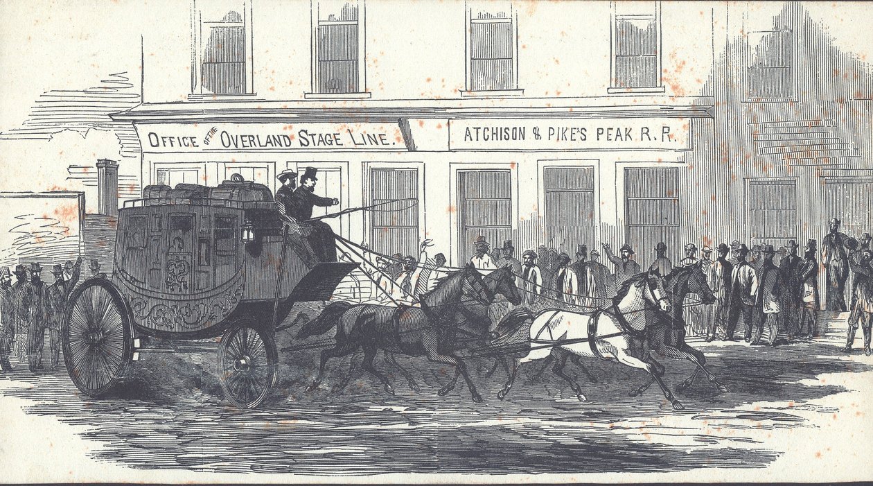 De Butterfield Overland Mail Coach, gepubliceerd in Harper