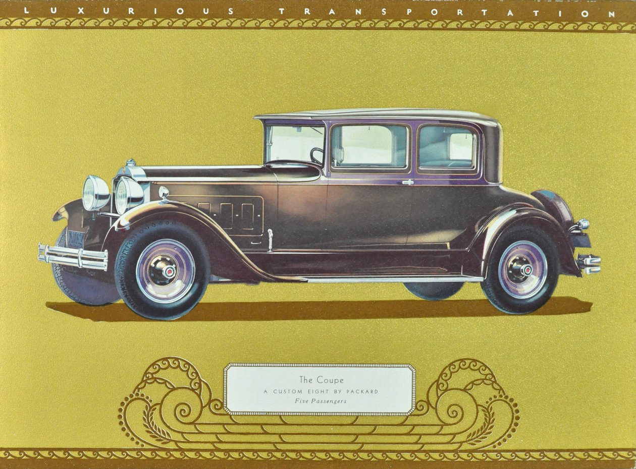 De Coupe, een aangepaste acht door Packard, gepubliceerd in 1930 (kleurenlitho) door American School