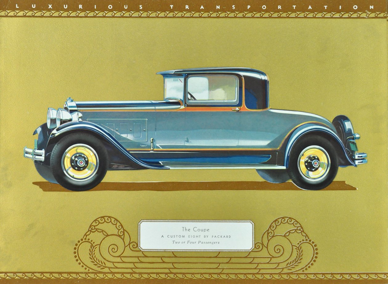 De Coupe, een aangepaste acht door Packard, gepubliceerd in 1930 (kleurenlitho) door American School