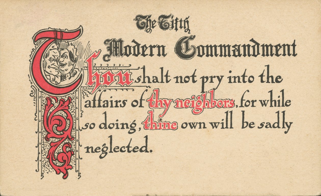 Het vijfde moderne gebod (kleurenlitho) door American School