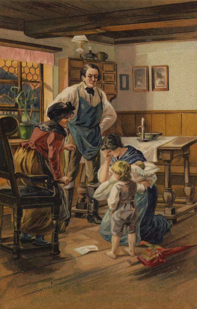 Het Onze Vader, Vergeef ons onze schulden (chromolitho) door American School