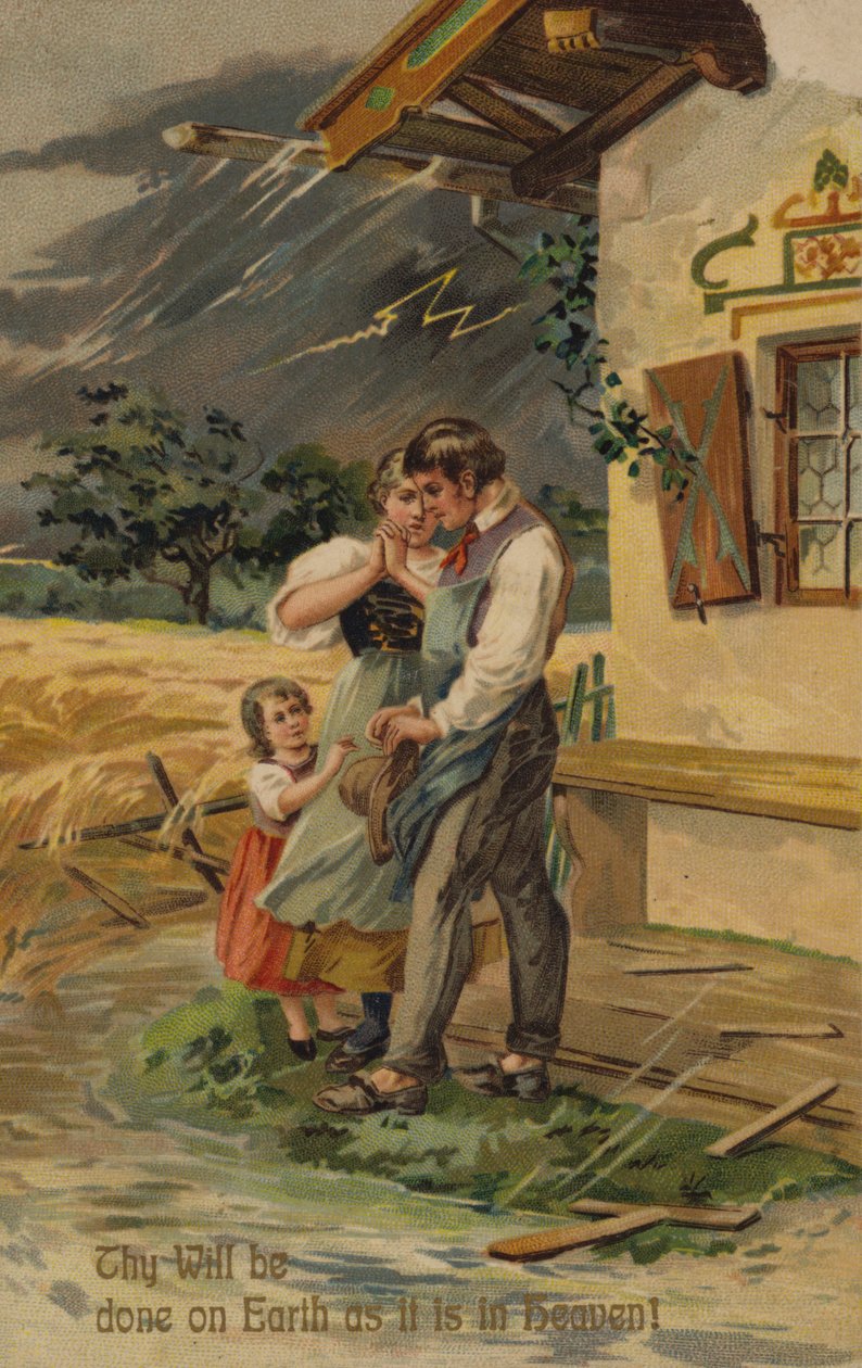 Het Onze Vader, Uw wil geschiede op aarde zoals in de hemel (chromolitho) door American School