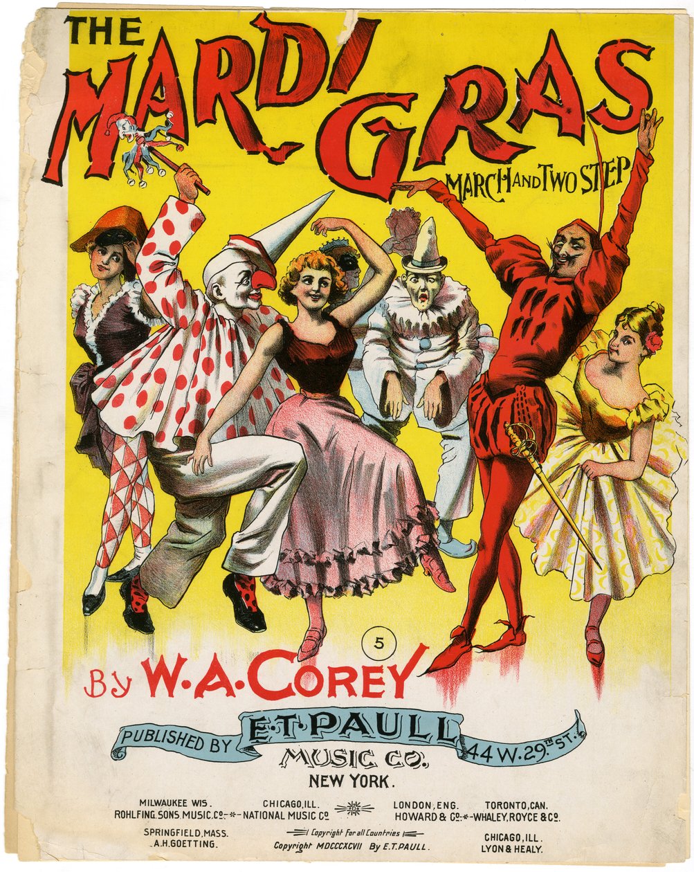 The Mardi Gras March and Two Step [bladmuziekomslag], 1897 door American School