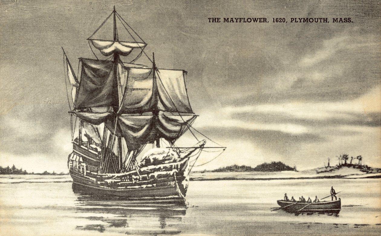 De Mayflower in Plymouth, Massachusetts door American School