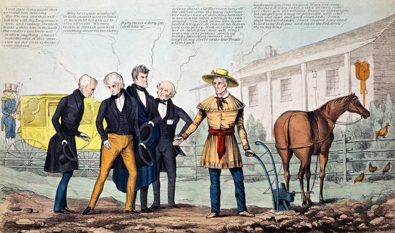 De North Bend Farmer en zijn bezoekers, karikatuur gepubliceerd door H.R. Robinson, c.1840-42 door American School