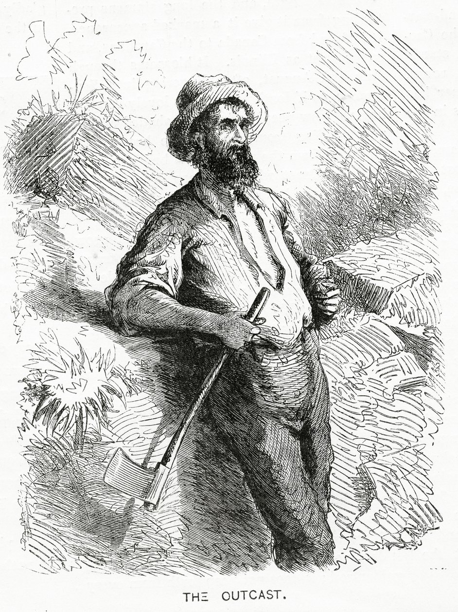 De Verschoppeling, illustratie voor een verhaal, Een Gemeenschap van Verschoppelingen, uit Appletons Journal, 23 maart 1872 door American School